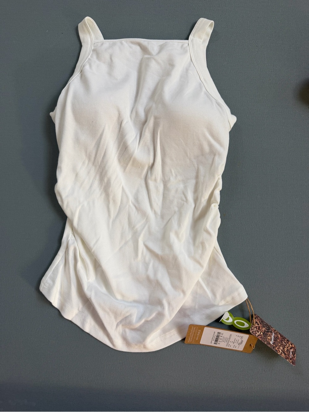 OGL Cream Ribbed Square-Neck Tank Camisole